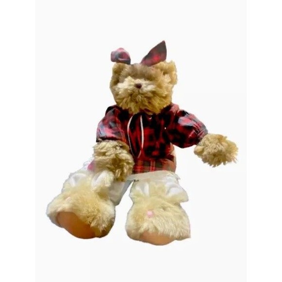 ABC Distributing Vtg Teddy Bear Dog Plushy Plaid Dress Bloomers Bunny Slippers - Picture 6 of 12